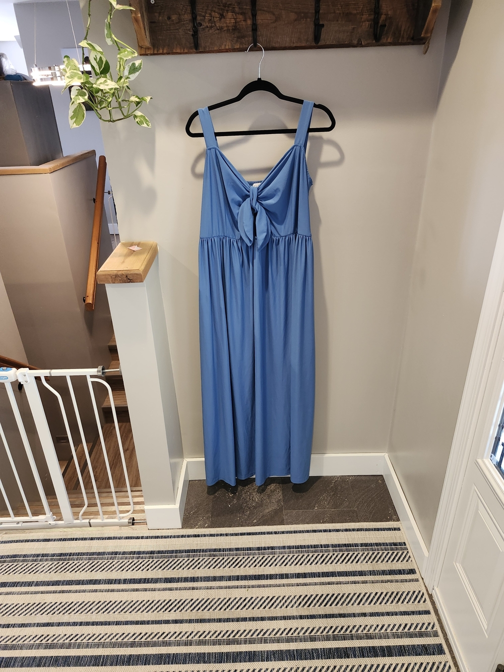 Eloquii Light Blue Knot-Front Maxi Dress